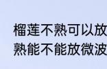 榴莲不熟可以放微波炉加热吗 榴莲不熟能不能放微波炉加热