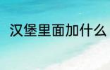 汉堡里面加什么 汉堡里面加哪些菜