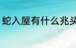 蛇入屋有什么兆头 蛇入屋是什么意思