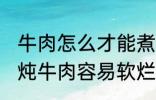 牛肉怎么才能煮的很烂很好吃啊 如何炖牛肉容易软烂