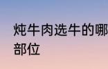 炖牛肉选牛的哪个部位 炖牛肉的最佳部位